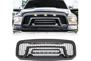 Allinoneparts Front Grille Compatible with 2013-2018 Dodge Ram 1500, 2019-2023 Ram 1500 Classic, Bumper Grill with Amber Lights (NO "RAM" LETTER)