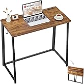 WOHOMO Folding Desk for Small Spaces, 31.5 Inch Foldable Computer Desks, Small Desk for Home Office, Study, Bedroom, Space Saving Writing Work Computer Table, Easy to Fold, Rustic Walnut