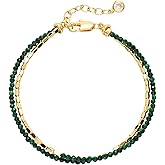 Fettero Charm Bracelet for Women Trendy - Dainty Gold Bracelet Stack Cute Beads Bracelet 14K Gold Plated Layered Boho Bracelets Jewelry