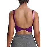 Aoxjox Women's Workout Sports Bras Fitness Yoga Crop Tank Metamorph Twist Back Cami