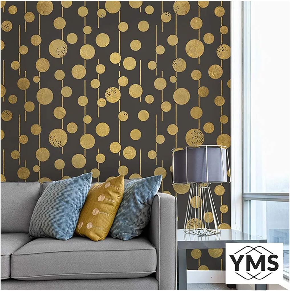 YMS Polka Dot Reusable DIY Wall Stencils for Home Wall Decor (PVC, 16-inch X 24-inch)
