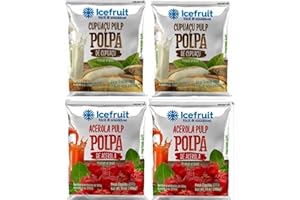 Polpa Fruta Brasileira Cupuacu IceFruit | Pack of 2x400g | Brazilian Cupuacu Pulp Fruit + Polpa Fruta Acerola | Pack of 2x400g | Frozen Acerola Pulp Fruit | Brazil in Texas | Bundle