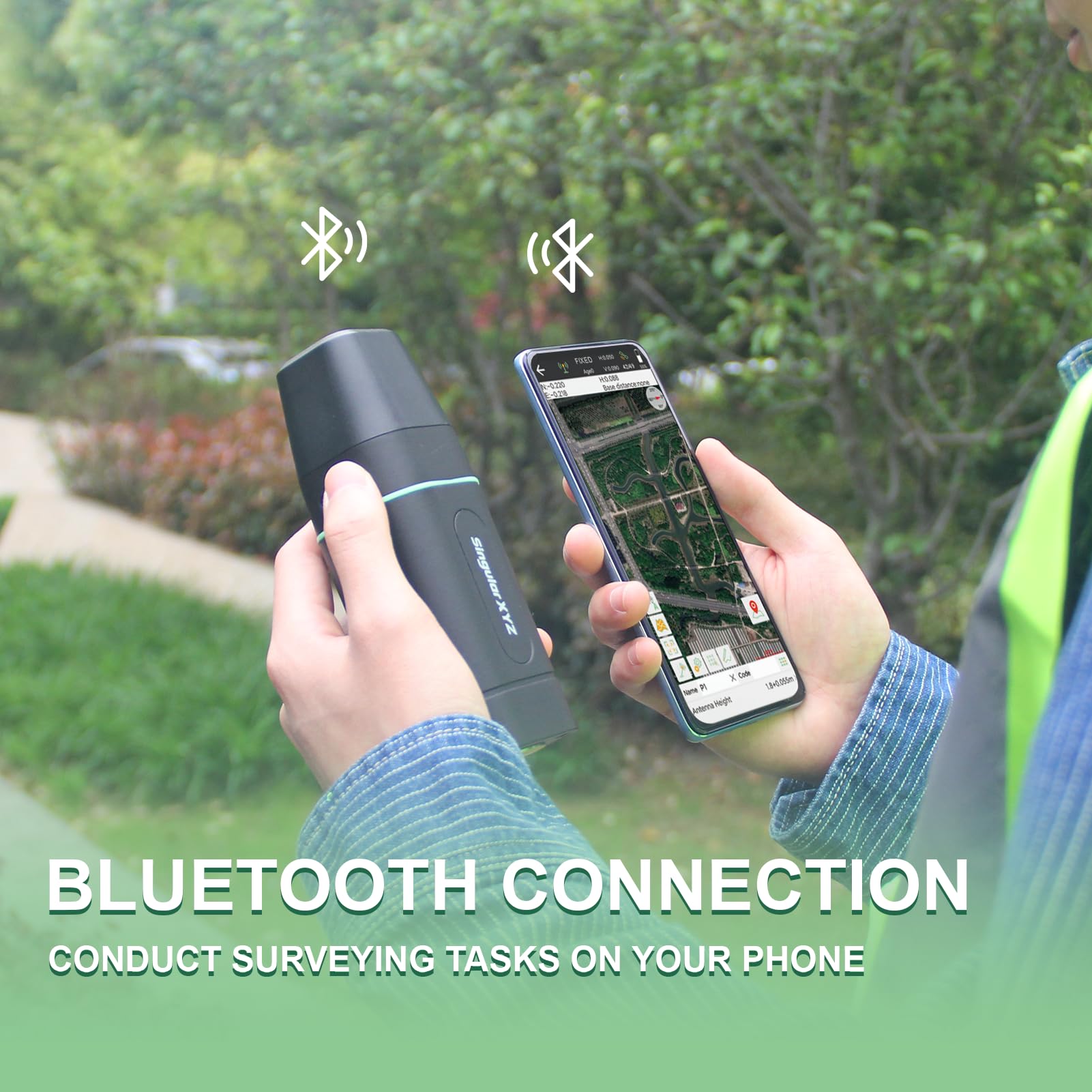 RTK GNSS Survey Equipment 60° Tilt Built-in IMU,Equipped with Rover Handheld GPS for Surveying and Survey Software Ideal for Land Surveying,GIS,Mine Surveying,Topographic Survey