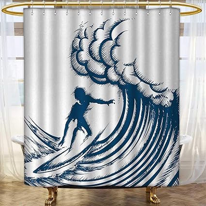 Amazon Com Surfing Shower Curtains Sets Bathroom Abstract