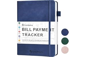 LANKAIVA Bill Tracker Notebook - Budget Planner and Monthly Bill Organizer for Expense Tracker Notebook with 2280 Billing Records- Bill Payment Tracker with Checklist for Monthly Payments and Savings, Blue