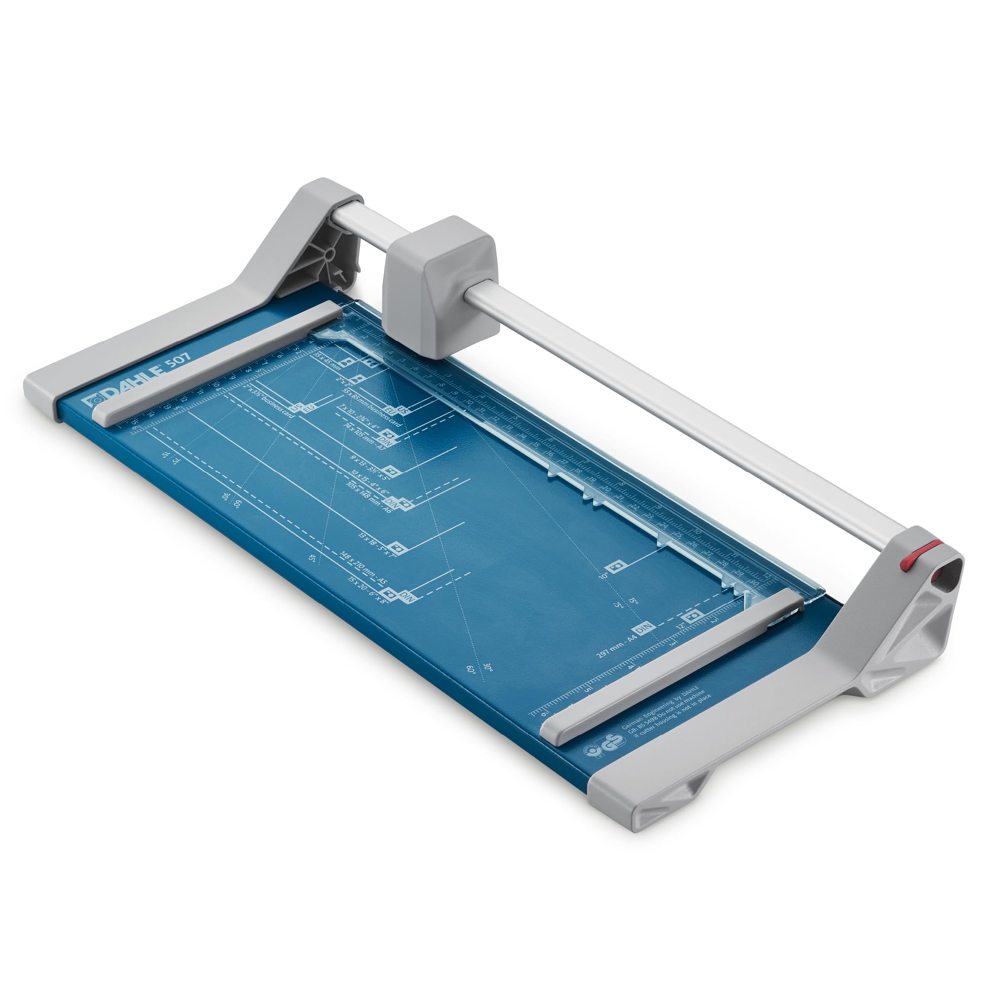 Dahle 507 A4 Self-Sharpening Paper Trimmer Guillotine with Safety Cutting Protection, Blue