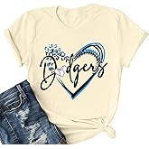 Baseball Shirt for Women Shirt Sleeve Top for Sports Casual Baseball Graphic Tee Game Day Gifts Funny Short Sleeve