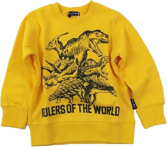 Amazon Be Zigy ビージギー 恐竜集合 裏起毛トレーナー マスタード 怪獣 ザウルスシリーズ ダイナソートレーナー マスタード 10 100cm トレーナー パーカー 通販