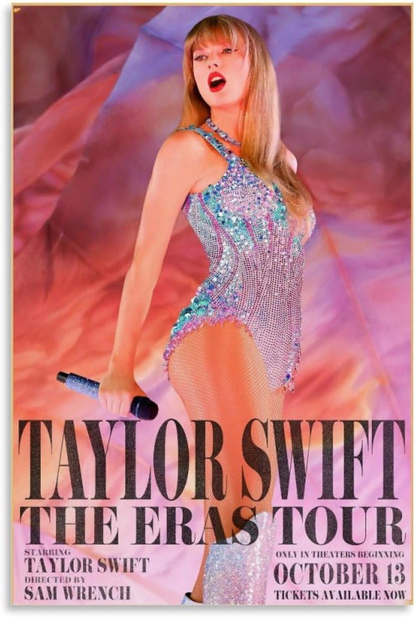 Wall Décor - Taylor Poster The Eras Tour Swift Wall Art October 13 World Tour Movie Posters for Bedroom Aesthetic Canvas Art Wall Decor 12x18inch(30x45cm)