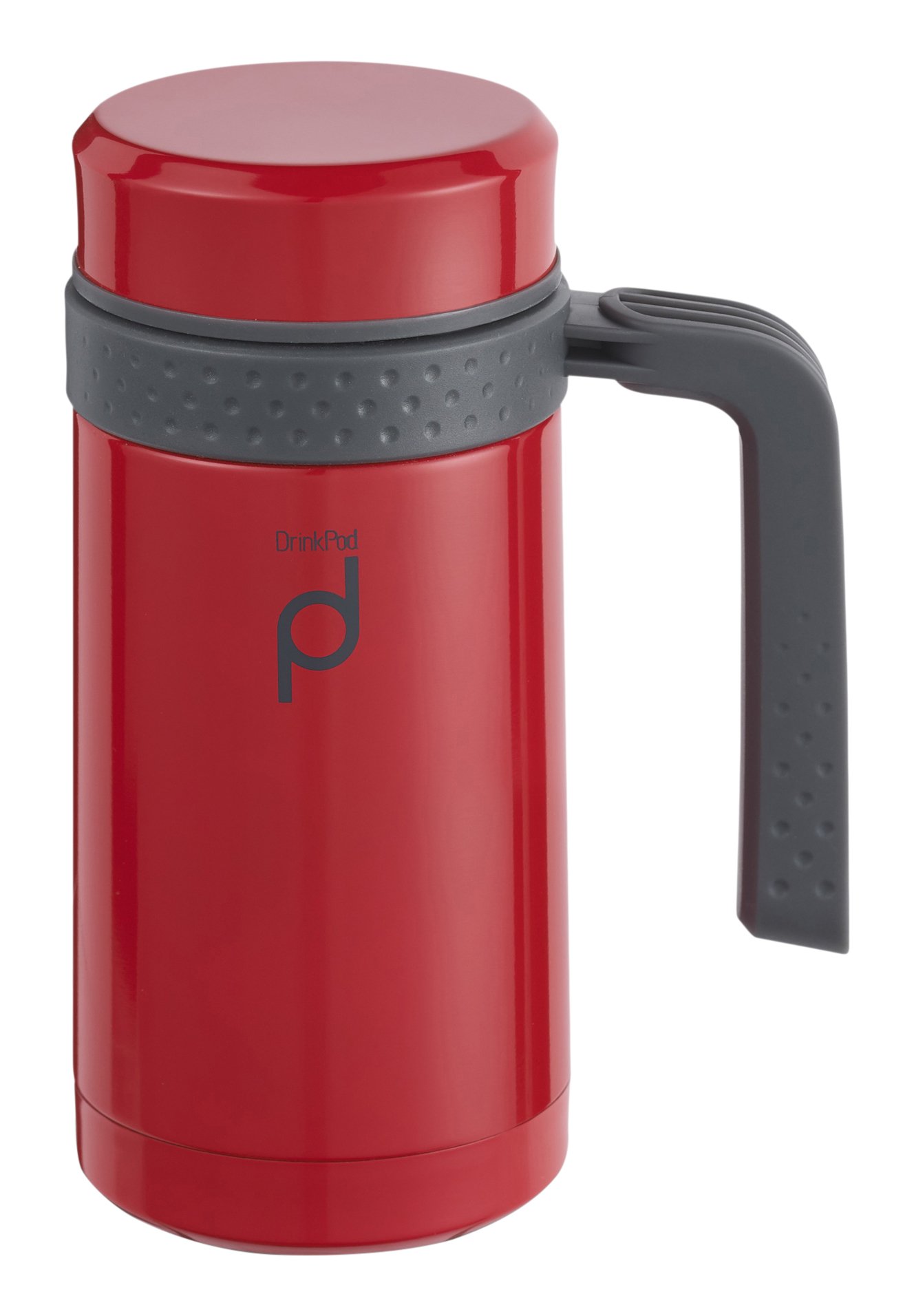 Drink Pod Vacuum Insulated Leak-Proof Flask, 450ml, Red