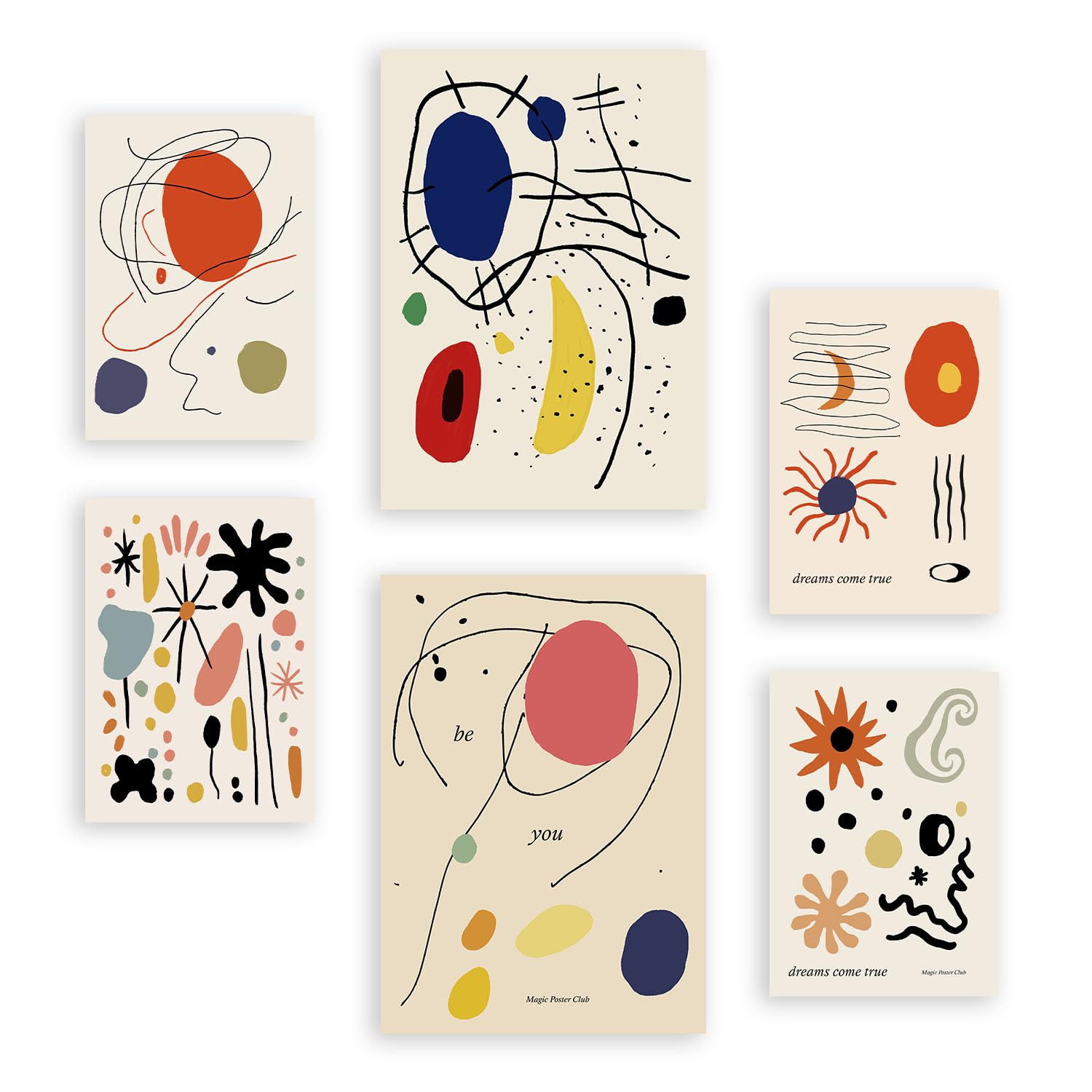 Nacnic Set of 6 Abstract Picasso Marisse inso Posters. In Mix sets Decorative Prints for your living room, bedroom, home. Wall art print. Sizes A4 and A3