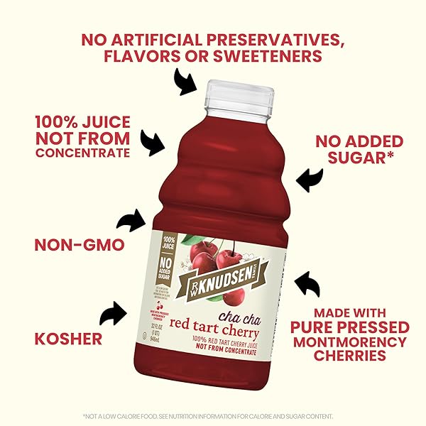 R.W. KNUDSEN CHA CHA RED TART CHERRY JUICE, 32 FL OZ (PACK OF 1)