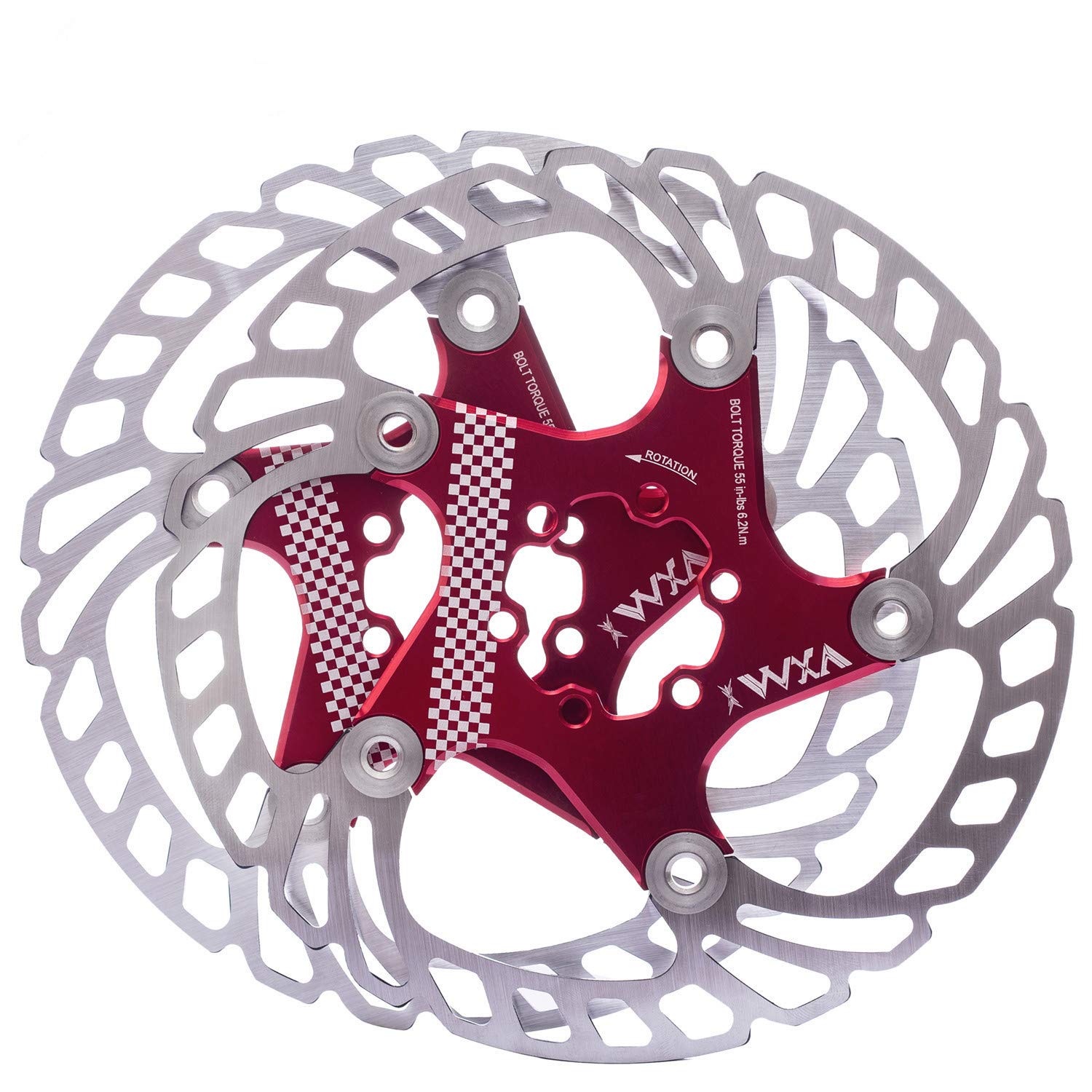 YBEKI Premium Floating Disc Brake Rotor 140/160/180/203mm - CNC Machined SUS420 Stainless Steel & T6 6061 Aluminum | 30% Heat Reduction | Shimano/SRAM/TRP 6-Bolt CompatibleStainless (red, 160mm)