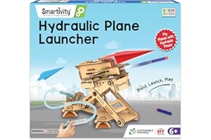 Smartivity DIY 2in1 Hydraulic Airplanes & Darts Launcher STEM Toy for Kids Ages 6 to 14 Years I Christmas, Birthday Gifts for Smart Kids | DIY Science Kit for Boys & Girls 6, 8,10,12,14 Years Old