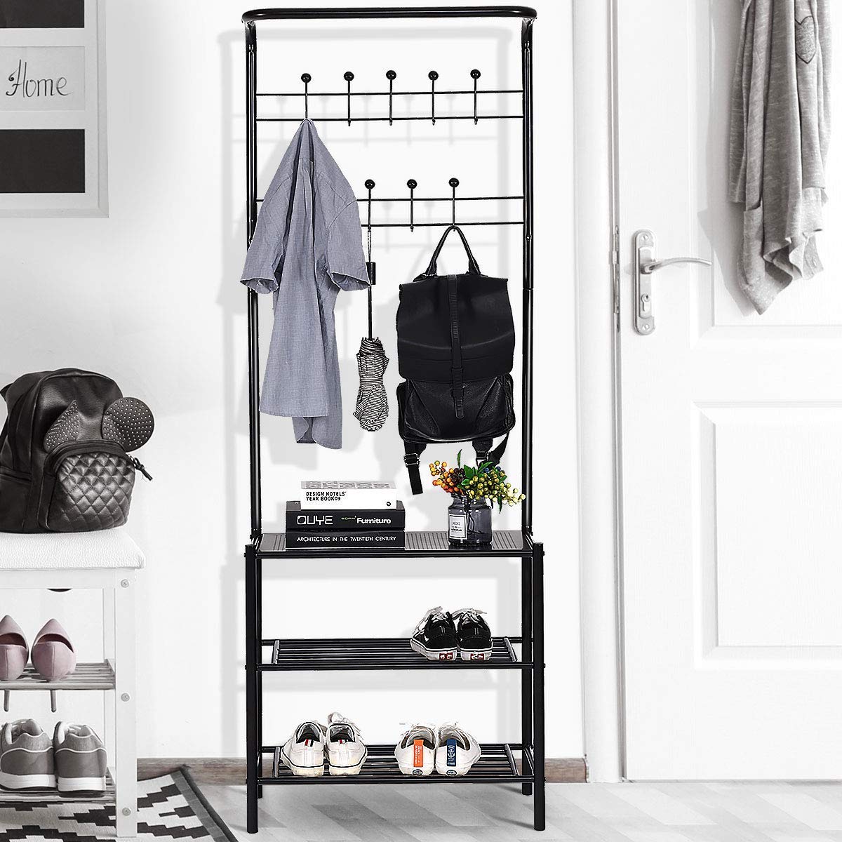 Best Hall Coat Rack With Bench
