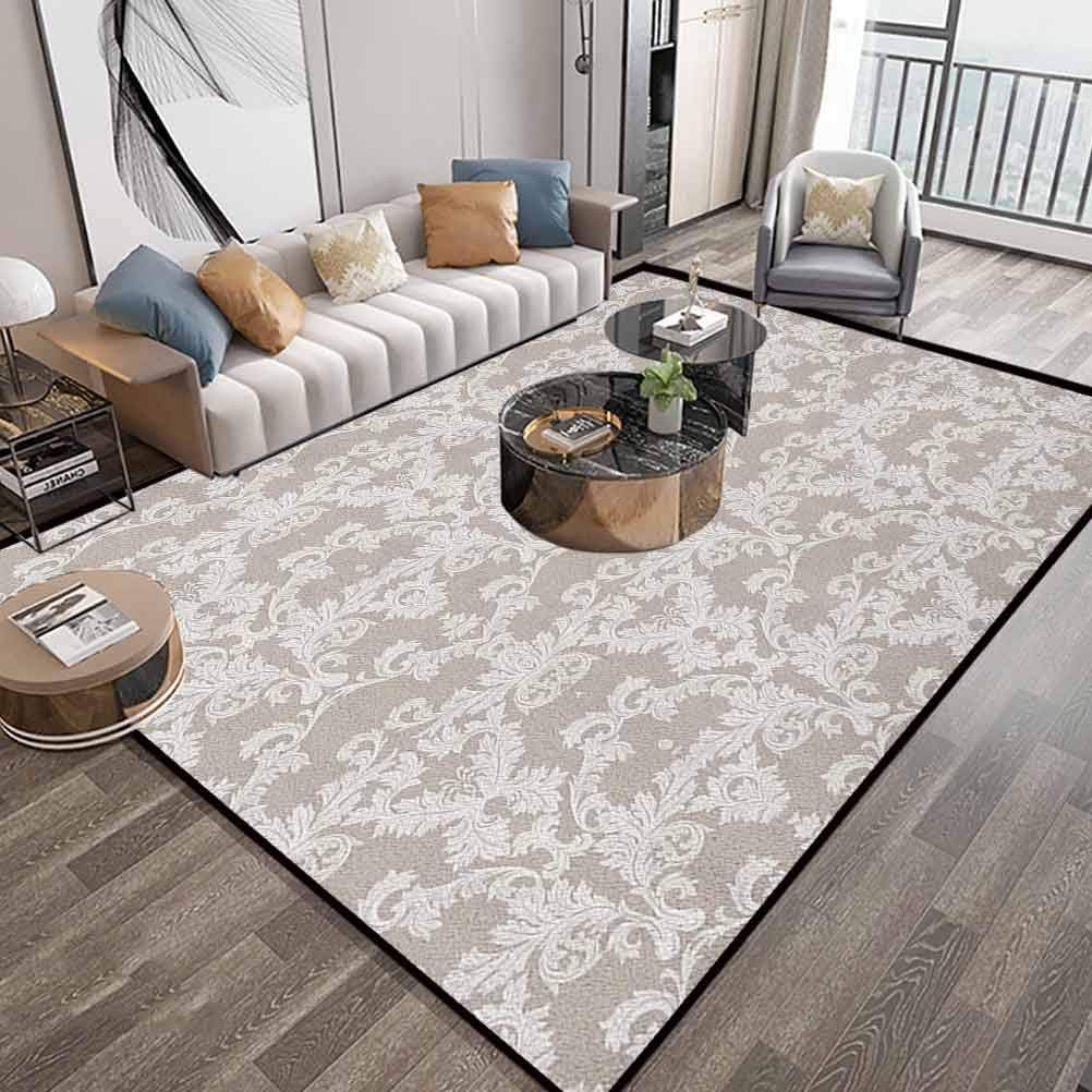 Alfombra de área de color gris pardo, diseño de jardín natural con