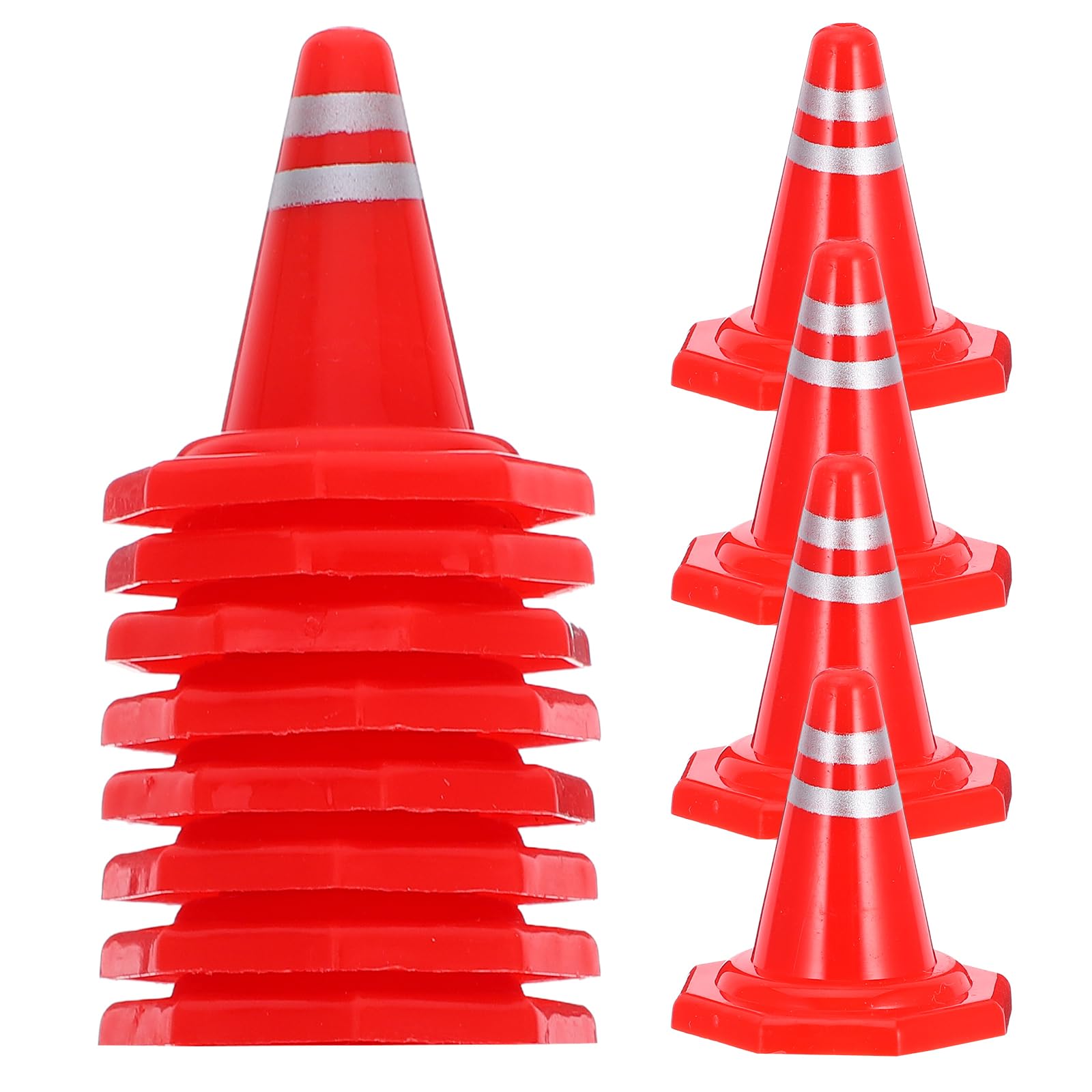 ULTECHNOVO 12Pcs Mini Traffic Cones Plastic Roadblock Signs for Diy Sand Table Simulation Educational Play and Traffic Demo Models
