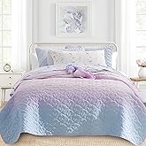 SCHNAUZER HOME Quilt Set Full Queen Size 3 Piece, Bailey Pattern Printed Bedding Coverlet Set, Lightweight Soft Reversible Bedspread Sets for All Season (1 Quilt & 2 Pillow Shams)