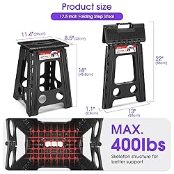 ACSTEP 17.5 Inch Folding Step Stool for Adults and