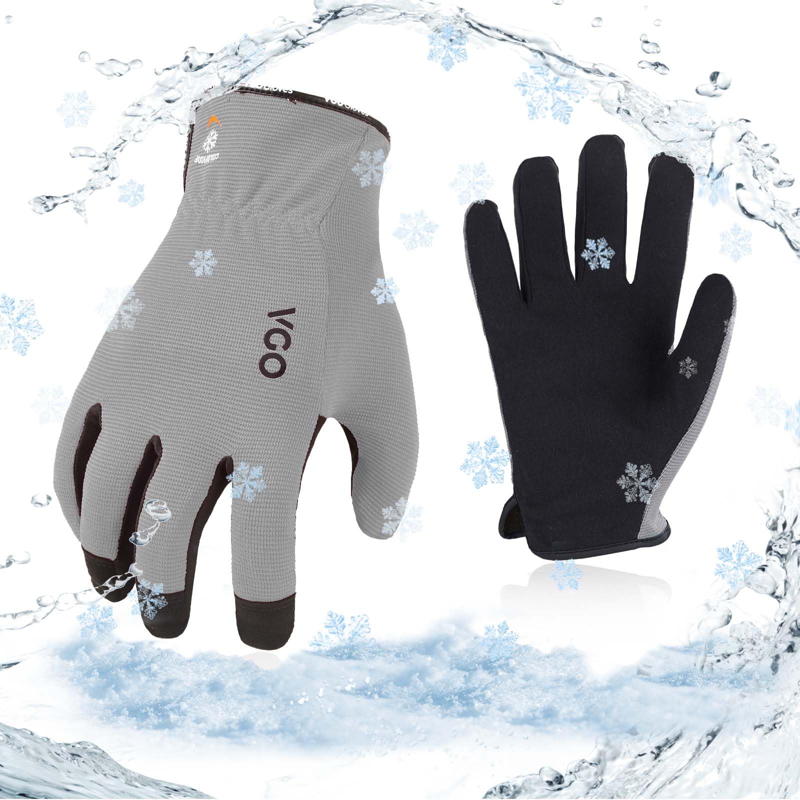 Vgo... 1Pair 5℃/41°F Winter Work Gloves, Cold Weather Safety Work Gloves,Cold Storage or Freezer Glove AL8736FL(Grey,S)