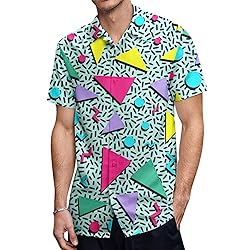 HUGLAZY 80s 90s Hawaiian Shirt for Men Vintage