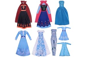 MLCNLES 11.5 inch Doll Clothes - Toys for Girls, Snow Dress for 11.5 inch Doll Clothes - Doll 6 Sets Classic Dresses - Doll Party Gown Girls Gift