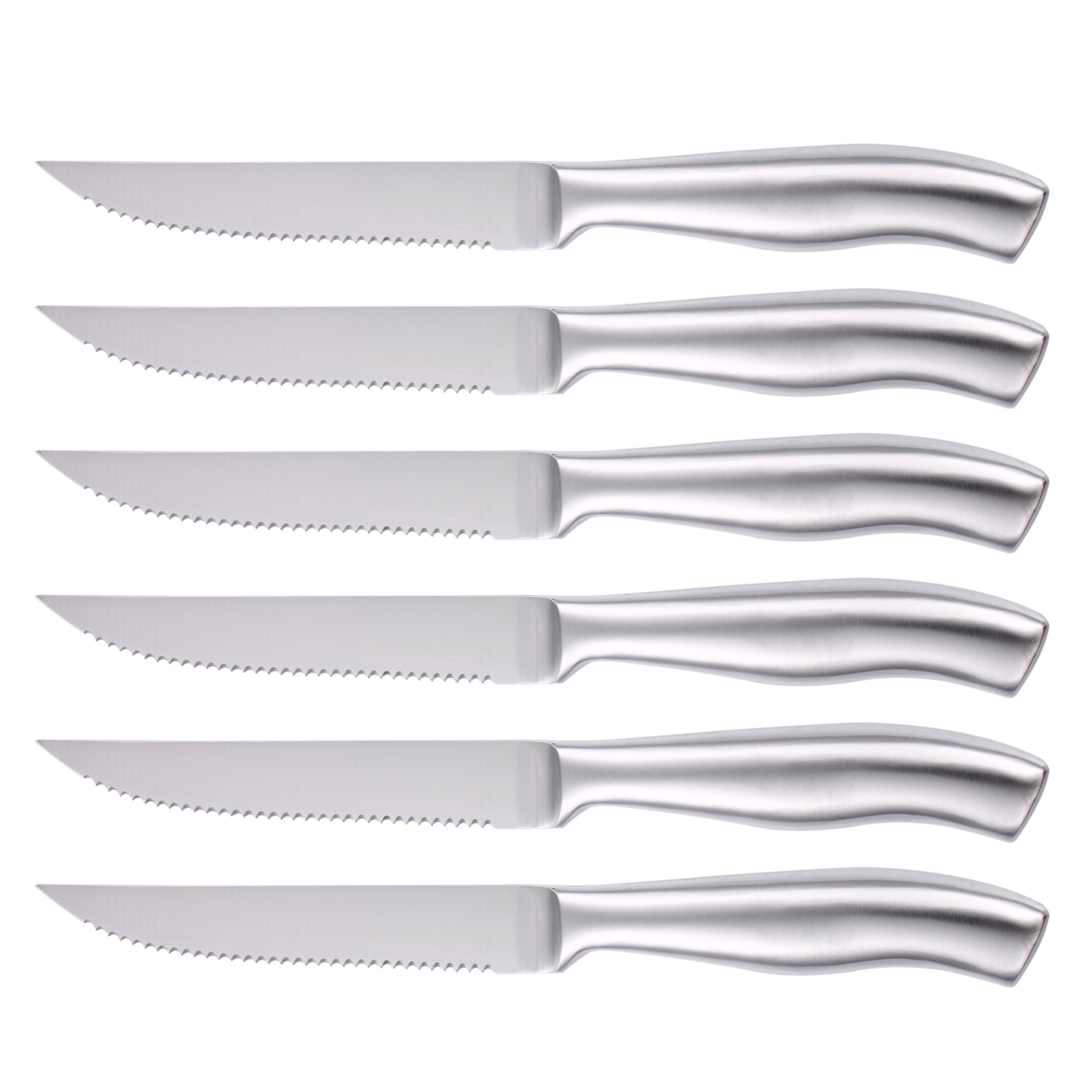 isheTao Set Steak Knives Set of 6 Serrated Stainless Steel,Dishwasher