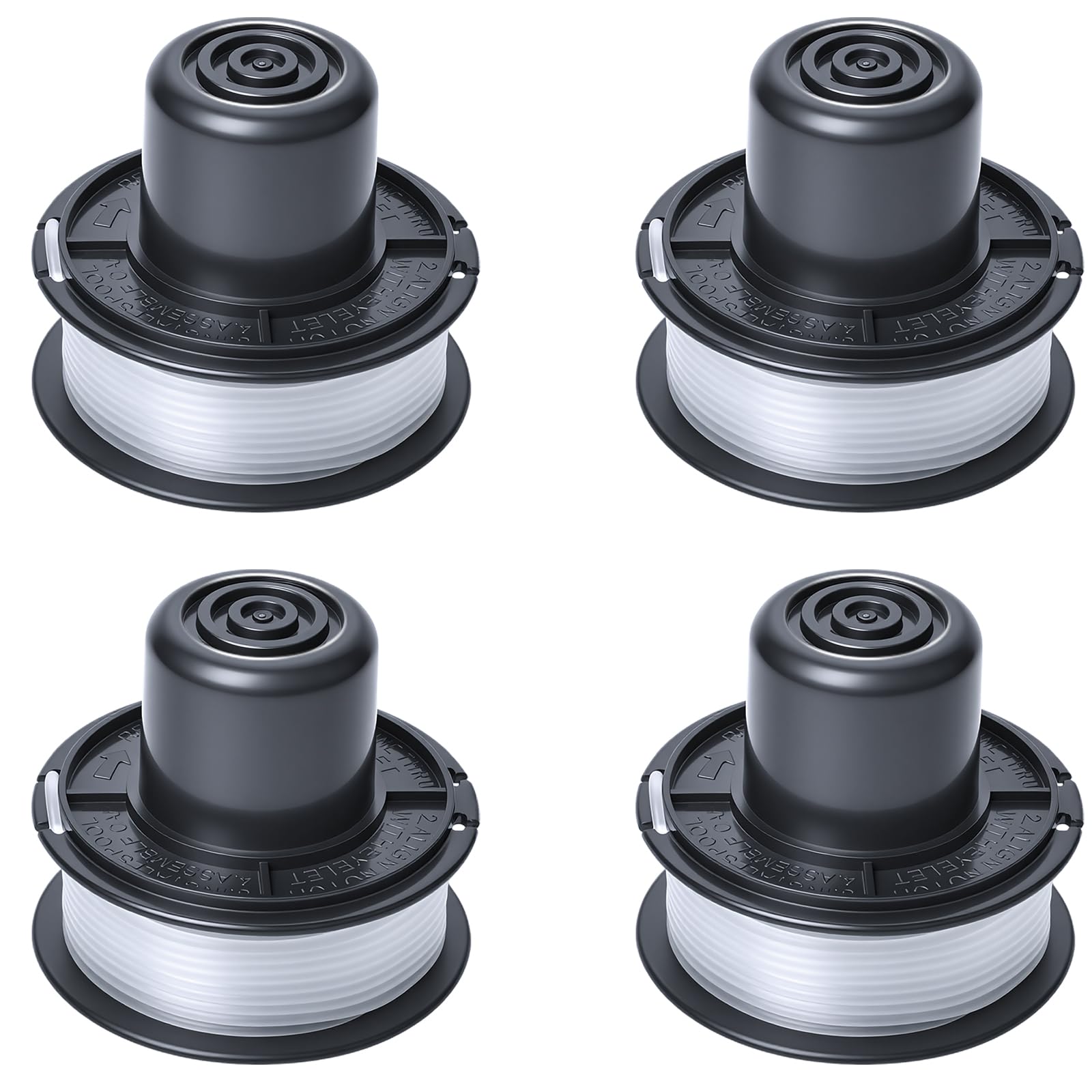 Poweka Grass Strimmer Spool and Line Compatible with Black+Decker Replace GL250, GL310, GL360 Spools String Trimmers Tool (Pack of 4)