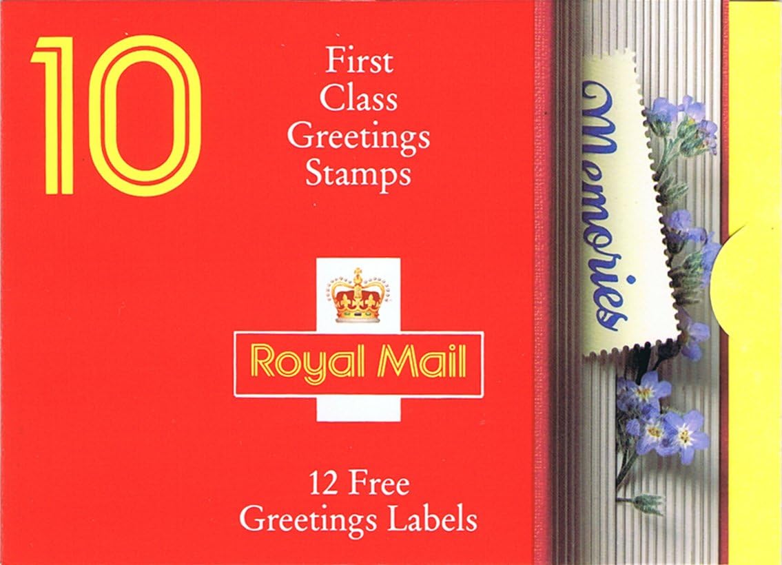 1992 Memories Greetings Booklet Stamps for postage 10 x 1st Class
