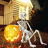 breesky 5.4 ft Halloween Life Size Skeleton, Full