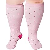 Ancrina Plus Size Compression Socks for Women & Men Wide Calf 15-20 mmhg Knee High Support Socks for Running