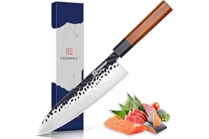 KEEMAKE Japanese Chef Knife, Sharp Kitchen Knife Japanese 440C Steel,Porfessional Gyuto Cooking Knife for Meat Cutting with G
