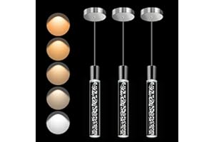 Ajbvp Modern LED Pendant Lights Kitchen Island Lighting,Dimmable 5CCT/2700K/3000K/3500K/4000K/5000K,Hanging Island Lights Kitchen Ceiling Lighting Fixtures,for Kitchen Dining Room (3 Pack)