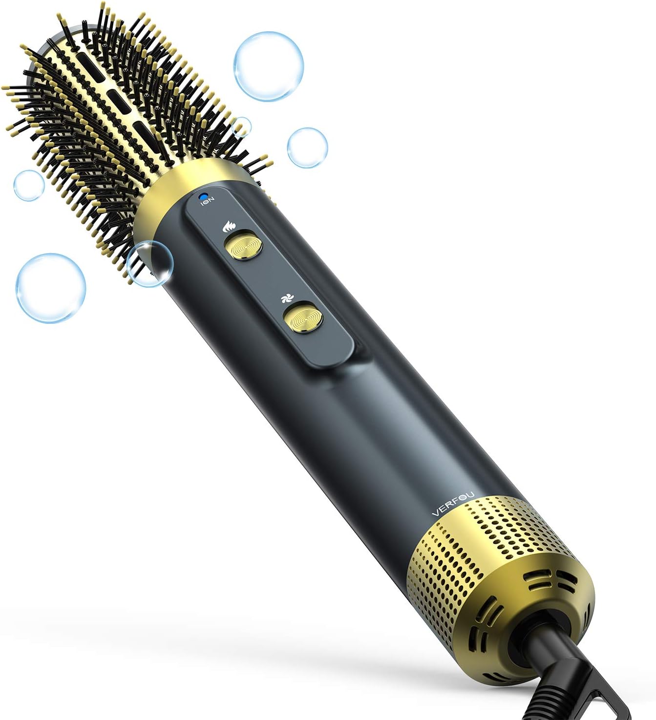Upgraded One Step Hair Dryer and Styler Volumizer, 4 in 1 Hair Blow Dryer Brush for Rotating Straightening, Curling, Hot Air Straightener Brush for Women Girls (Bronzing)