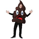 Fun Costumes Men's Funny Happy Poop Halloween Costume | Adult Turd Pullover with Appliqued Face for a Hilarious and Playful Look Standard