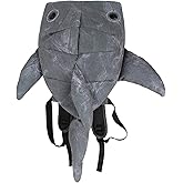 BlingKicks Large Capacity Whale Shark Backpack Cute Street Fashion Bag for Adults Ita bag (Dark grey)