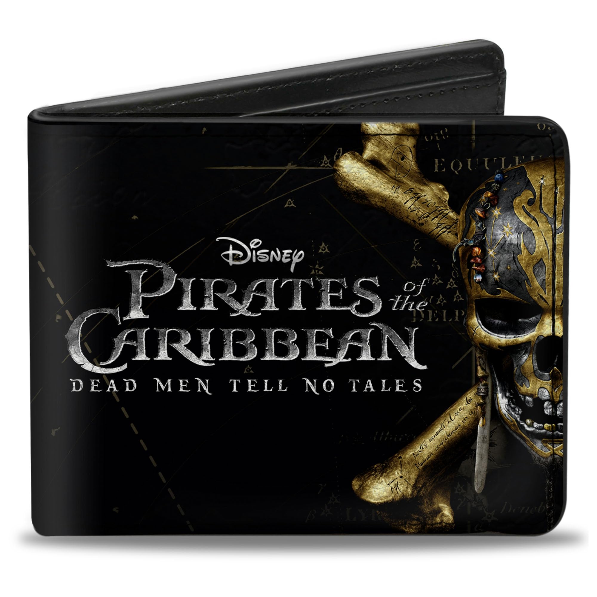 Buckle-Down Men's Pirates of The Caribbean Dead Tell NO Tales Skull Bi-Fold Wallet, Multicolor, Standard Size