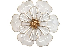 PICFARCE Metal Flower Wall Art Decor, 8.3" Rustic Modern Floral Sculpture, Distressed Iron Wall Hanging Home Decoration Accent Artworks for Indoor Kitchen Bedroom Living Room Office Outdoor Garden Patio - 06