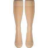 NuVein Medical Compression Stockings, 20-30 mmHg Support for Women & Men, Knee Length, Closed Toe, Beige, Small