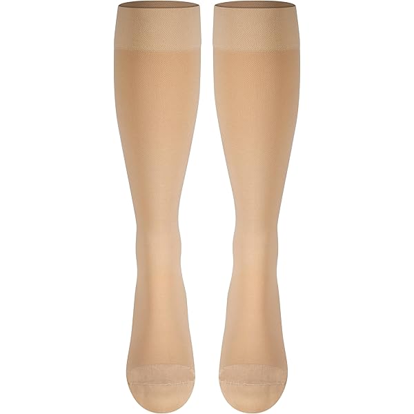 NuVein Men's 15-20 MmHg Compression Socks - Knee High, Padded Cushion Foot, Brown, X-Large (Made In USA)