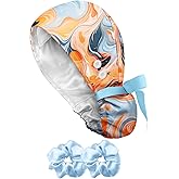 Plifal 100% Cotton Scrub Cap with Buttons-Nurse Cap with Sweatband for Women, Adjustable Working Hat,Satin Lined or Unlined