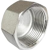 LOZOME 2" Female Thread Plug Hex End Cap 304 Stainless Steel NPT Pipe Fitting