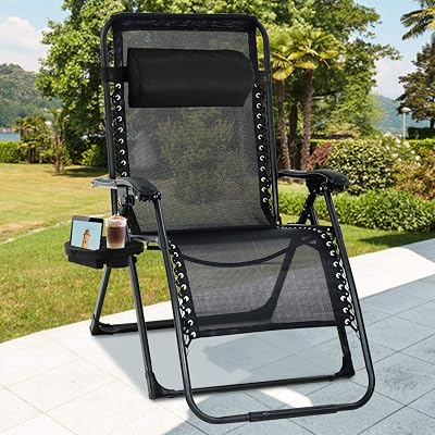 Buy Oversized Zero Gravity Chair 330lbs Xl Wide Lounge Chair With Adjustable Headrest Support Padded Seat Back Outdoor Indoor Adjustable Folding Recliner For Backyard Beach Lawn Pool Deck Camping Online In
