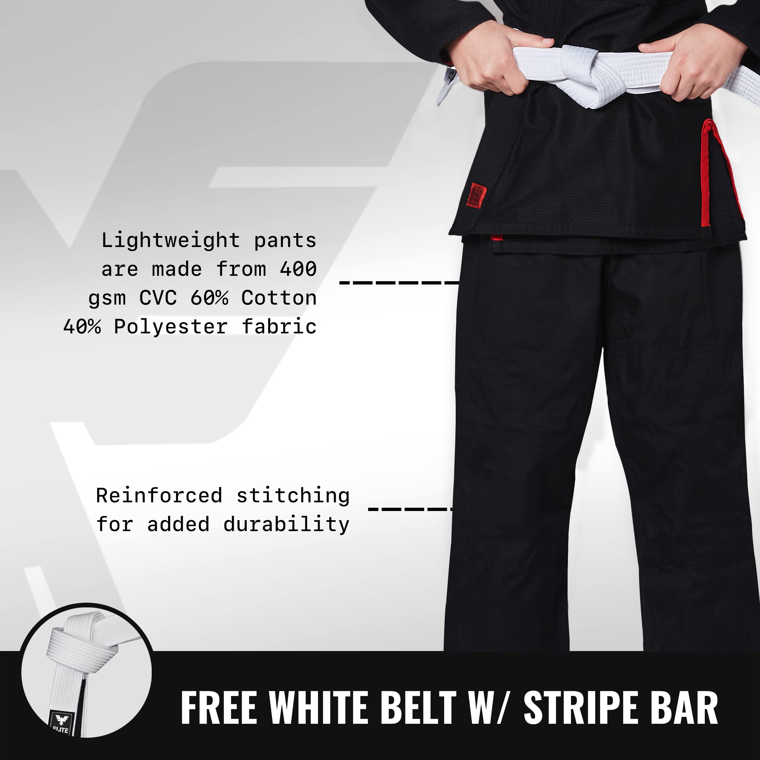 Agile Dragon Kids Brazilian JIU Jitsu GI For Boys And Girls IBJJF Legal BJJ Lightweight Soft Preshrunk Grappling Children, White, M1