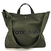Huwzder Women Canvas Tote Bag Travel Shoulder Bag Large Capacity Crossbody Top Handle Fashion Handbags
