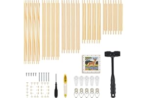 20 Pcs Stretcher Bars for Needlework, 5 Sizes Wooden Canvas Stretcher Bars with 100 Thumb Tacks, Canvas Boards for Painting S