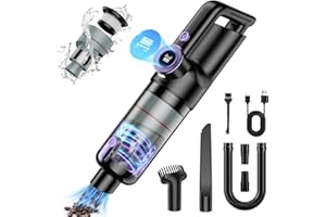 AHNR Handheld Car Vacuum Cordless Cleaner, 20000PA Powerful Suction Portable Hand Held Vacuum Cleaner with 2-Gear Mode, Brushless Motor, HD Display & LED Light, Mini Car Vacuum Cleaner for Car Home