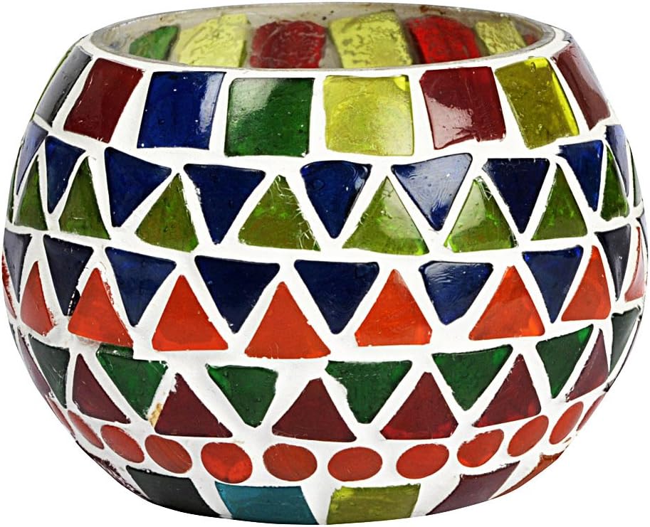 Traditional Mosaic Glass Designer Vintage Candle Holder Amazon.co.uk