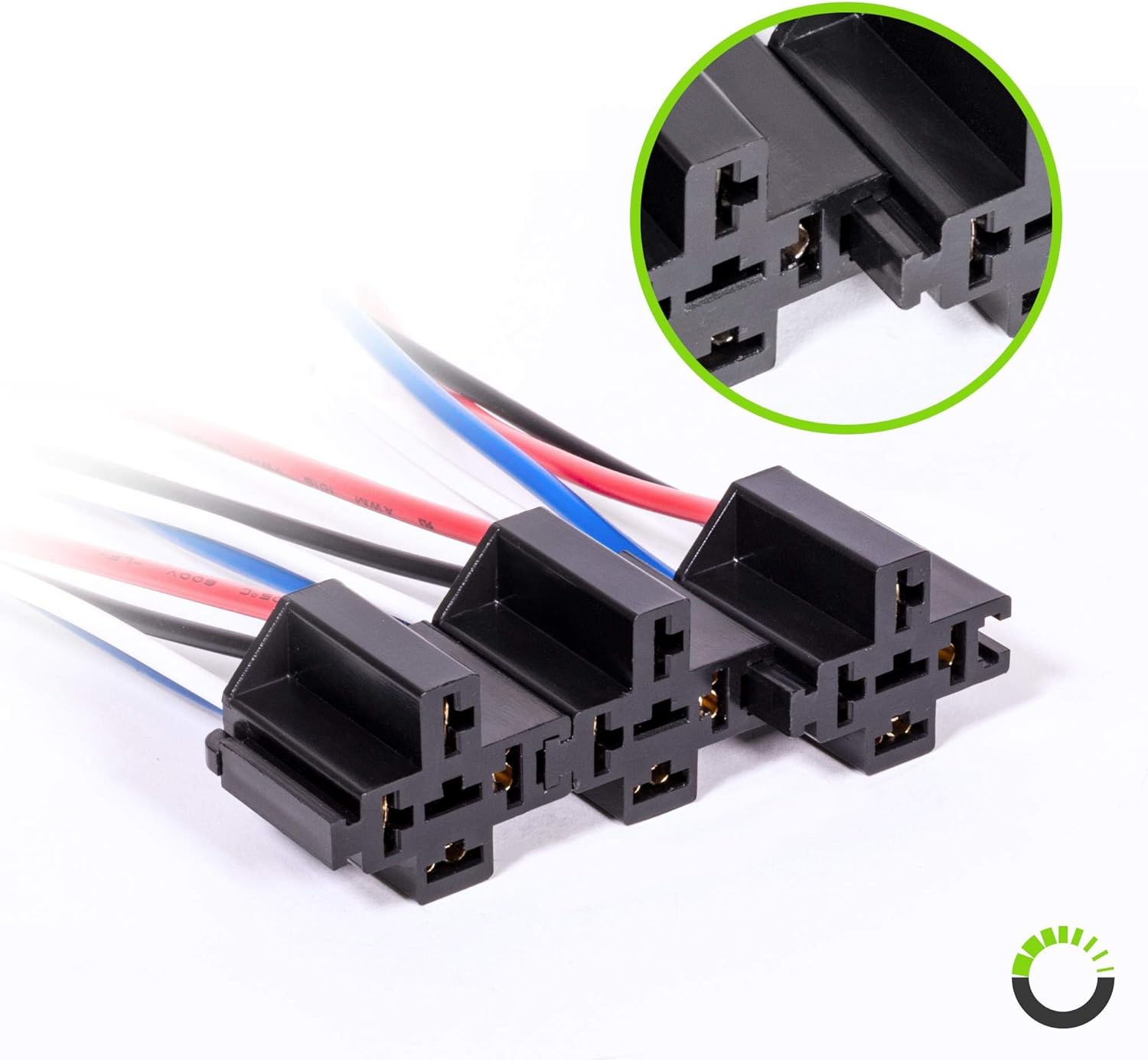 ONLINE LED STORE 6 Pack 4-Pin 12V Bosch Style Fused Relay Switch Kit [Interlocking Harness Socket Holder] [14 AWG Hot Wires] [SPST] [30 Amp] 12 Volt Automotive relays with Fuse for Auto Cars: Automotive