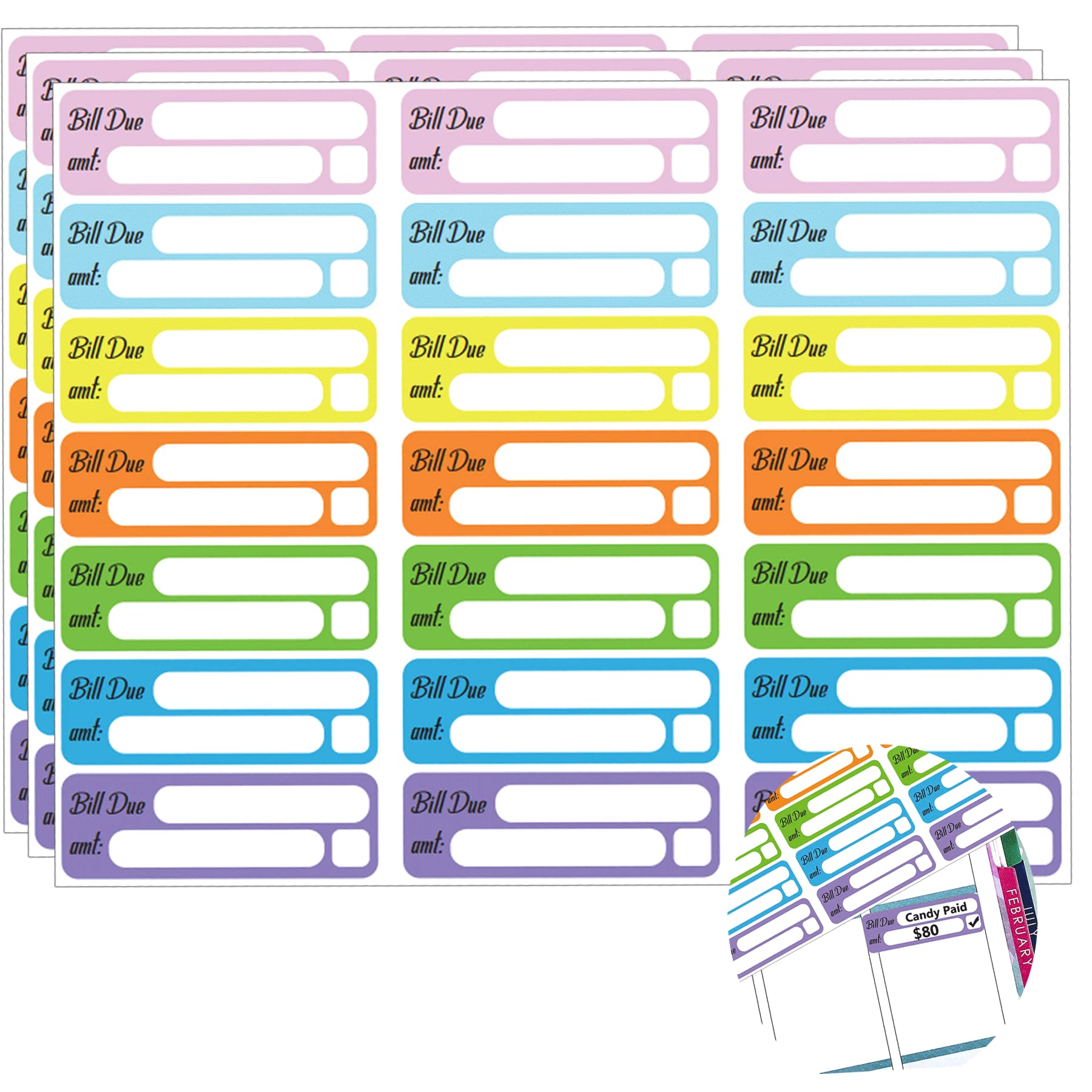 Bill Due Pay Planner Sticker 210PCS Day Calendar Reminder Labels 0.5''x1.5'' Due Bill Organizer Labels Bills Dues Tracking Label Pay Planners Reminder for Planners Scrapbooking&Journals Budgeting